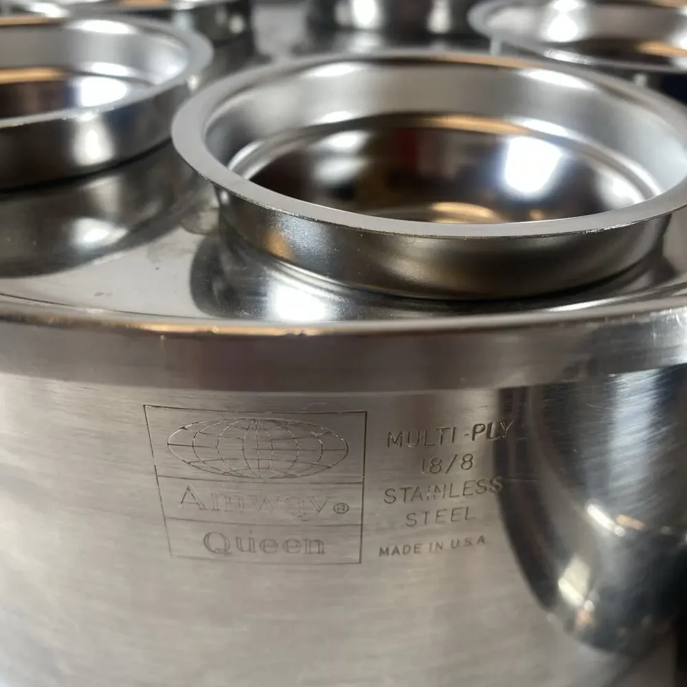Amway Queen Multi-Ply 18/8 Stainless Steel 6 Qt Stockpot Dome Lid & Egg Poacher